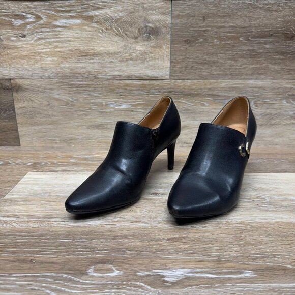 COPY - Calvin Klein Jennavie Black Pump Style Ankle Boots Women's Size 7 - Picture 1 of 6